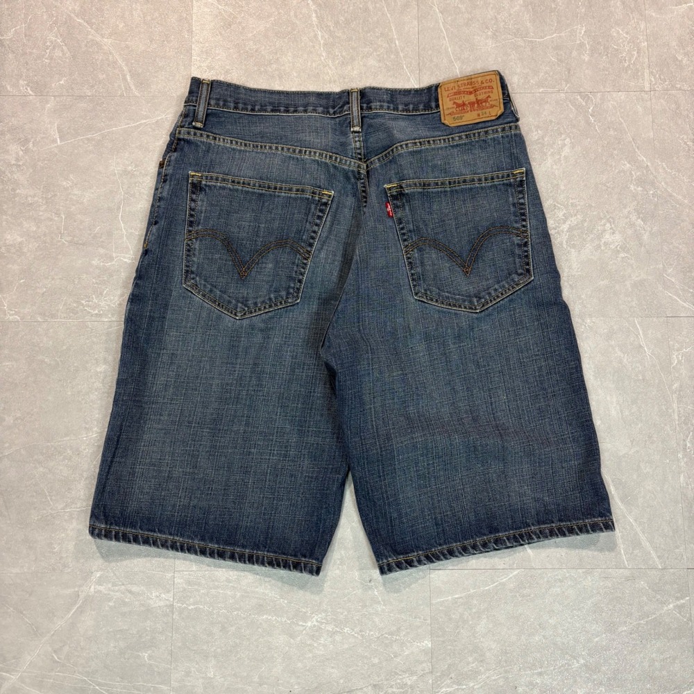 Levis 569 Loose Straight Denim Shorts Mens 34 Medium Wash Blue Jean Shorts